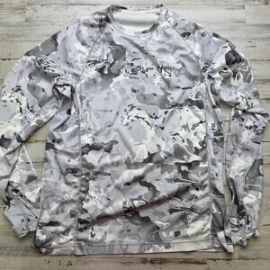Simms Veil Camo Lightweight Stretch Performance UPF Crewneck SM T-Shirt Fishing